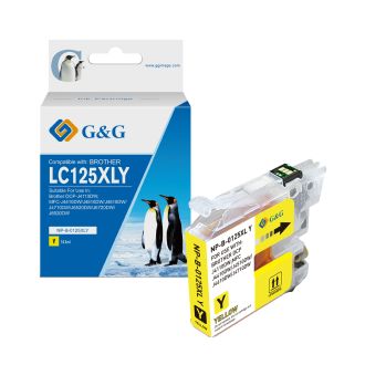 Cartouche compatible de première qualité LC125XLY Brother - jaune