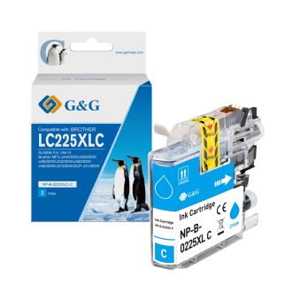 Cartouche compatible de première qualité LC225XLC Brother - cyan