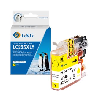 Cartouche compatible de première qualité LC225XLY Brother - jaune
