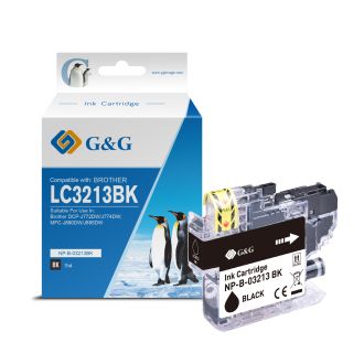 Cartouche compatible de première qualité LC3213BK Brother - noire