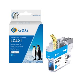 Cartouche compatible de première qualité LC421XLC Brother - cyan