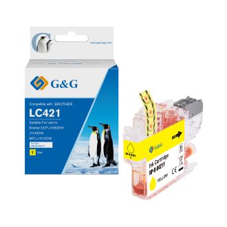 Cartouche compatible de première qualité LC421XLY Brother - jaune