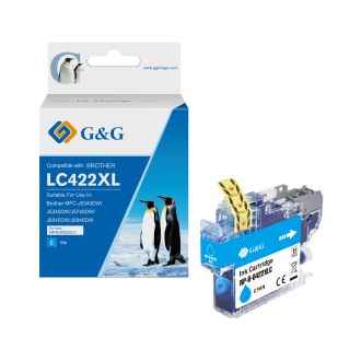 Cartouche compatible de première qualité LC422XLC Brother - cyan
