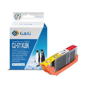 Cartouche compatible de première qualité 0331C001 / CLI-571 BKXL Canon - noire