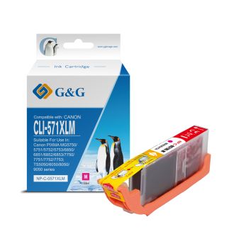 Cartouche compatible de première qualité 0333C001 / CLI-571 MXL Canon - magenta
