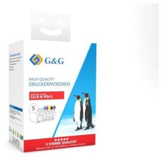 Cartouches compatible de première qualité 0620B001 / CLI-8 BK Canon - multipack 5 couleurs : noire, cyan, magenta, jaune