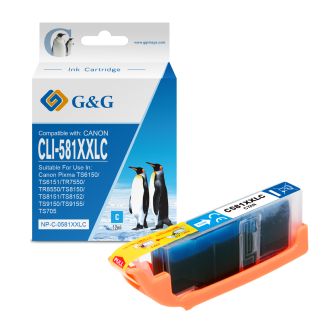 Cartouche compatible de première qualité 1995C001 / CLI-581 CXXL Canon - cyan
