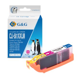 Cartouche compatible de première qualité 1996C001 / CLI-581 MXXL Canon - magenta
