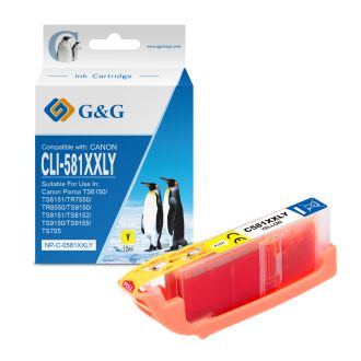 Cartouche compatible de première qualité 1997C001 / CLI-581 YXXL Canon - jaune