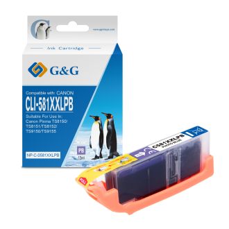 Cartouche compatible de première qualité 1999C001 / CLI-581 PBXXL Canon - bleue