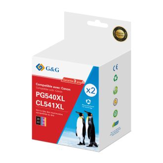 Cartouches compatible de première qualité 5222B013 / PG-540XL+CL-541XL Canon - multipack 2 couleurs : noire, multicouleur