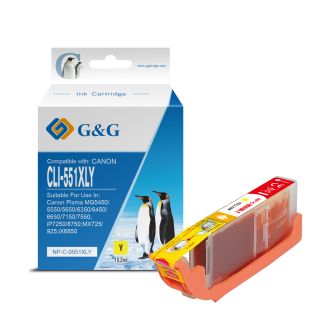 Cartouche compatible de première qualité 6446B001 / CLI-551 YXL Canon - jaune