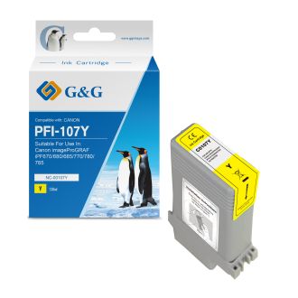 Cartouche compatible de première qualité 6708B001 / PFI-107 Y Canon - jaune