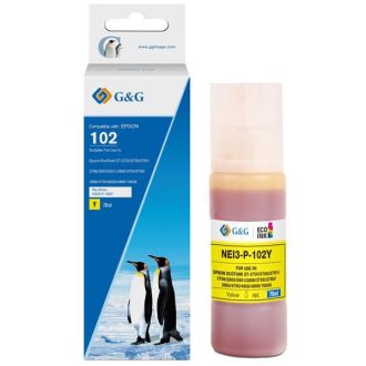 Bouteille d'encre compatible de première qualité C13T03R440 / 102 Epson - jaune
