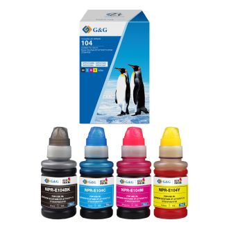 Cartouches compatible de première qualité C13T00P640 / 104 Epson - multipack 4 couleurs : noire, cyan, magenta, jaune