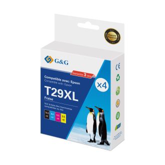 Cartouches compatible de première qualité C13T29964012 / 29XL Epson - multipack 4 couleurs : noire, cyan, magenta, jaune